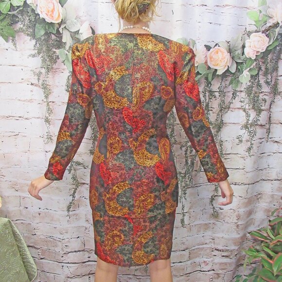 36 bust 2-piece silk suit GILLIAN logo 1980s paper hang tag, Tunic length Blazer - Picture 11 of 11